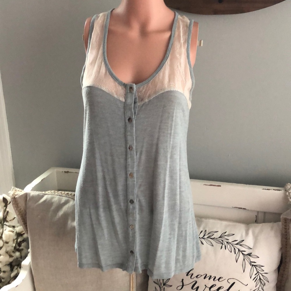 Blueish grey lace front tank size medium